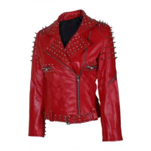 Women Red Leather Jacket