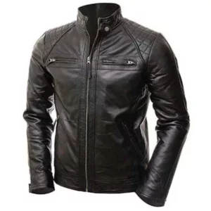 Quilted leather jacket