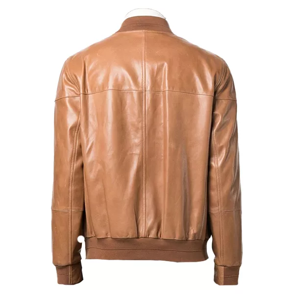 mens-brown-leatMens Brown Leather Zipped Bomber Jackether-bomber-jacket Mens Brown Leather Zipped Bomber Jacket