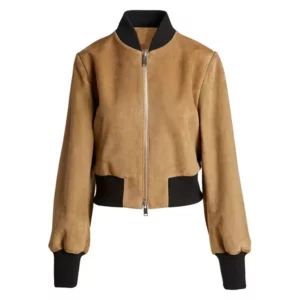 Women Bomber Leather Jacket