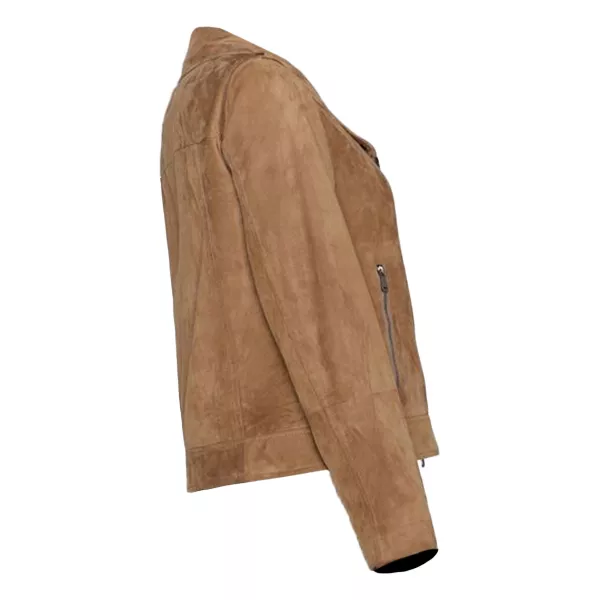 Women Brown Suede Moto Jacket Women Brown Suede Moto Jacket