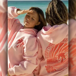 Pink Palm Puff Hoodie
