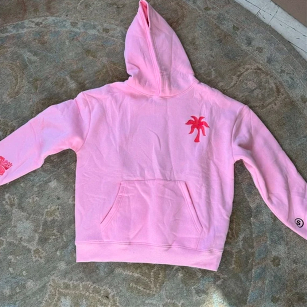 Pink Palm Puff Pullover Hoodie Pink Palm Puff Pullover Hoodie