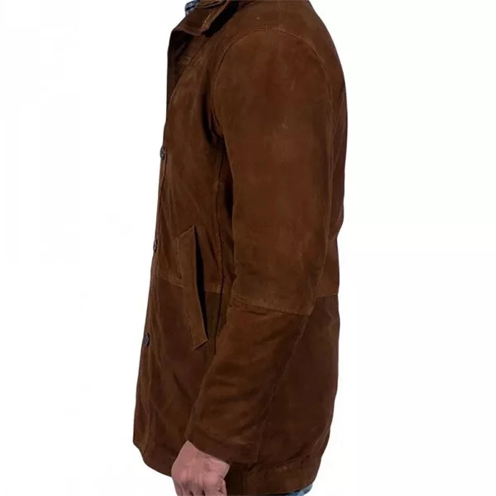 Robert Taylor Longmire Suede Leather Brown Coat Robert Taylor Longmire Suede Leather Brown Coat